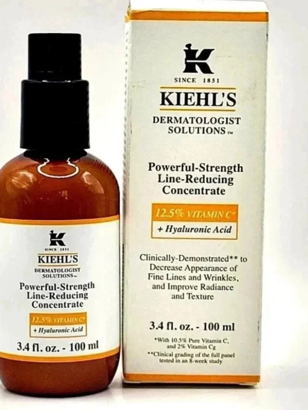 Kiehl's Powerful-Strength Line-Reducing Concentrate 12.5% Vitamin C 3.4 oz New S
